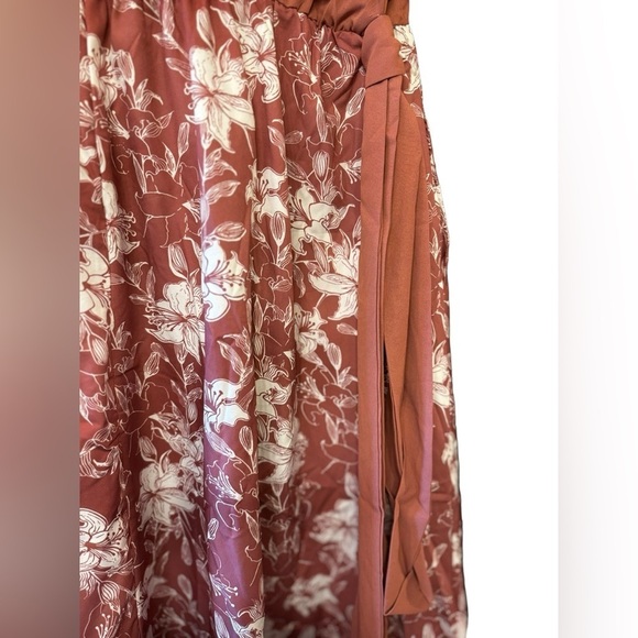 BloomChic Orange and Pink Flutter Sleeve Midi Sundress - Picture 4 of 7